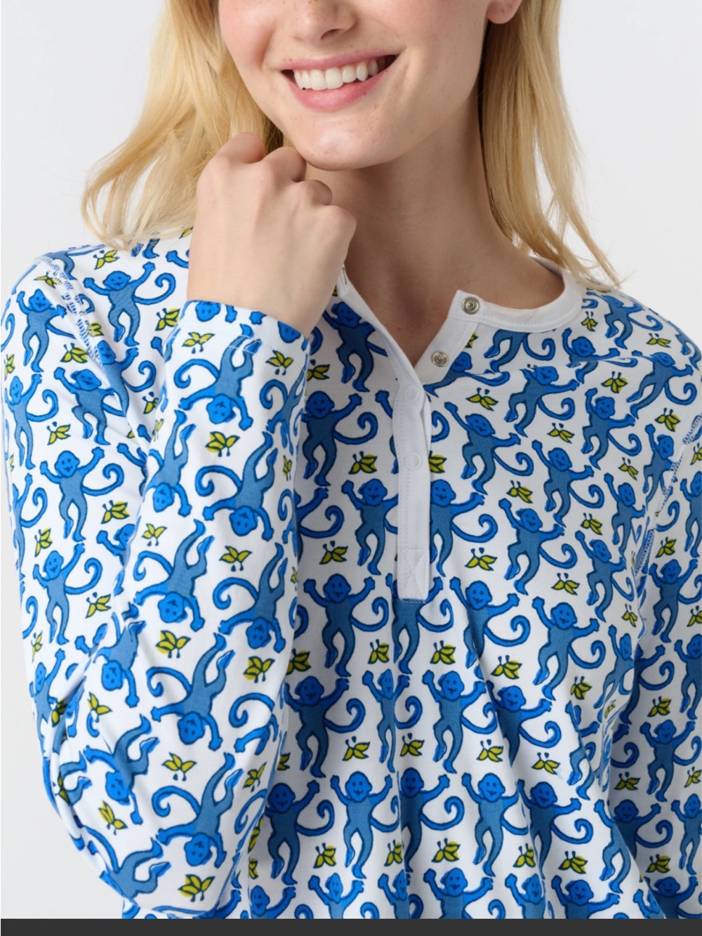 Roller Rabbit Blue Monkey Pajama Set size Large